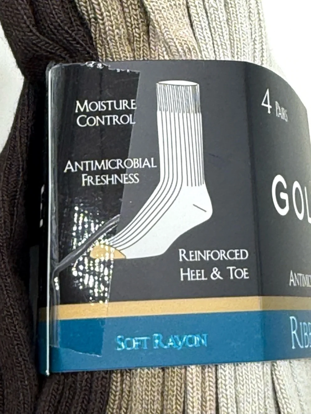 Gold Toe Men’s Ribbed Dress Socks 4 Pair Pack Antimicrobial Reinforced Toe New